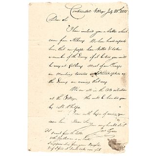 American Revolutionary War Autograph Letter Signed Jonathan Tyson