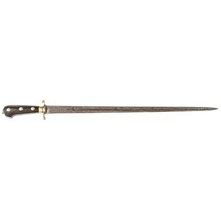c. 1770 Colonial to Revolutionary War Era, Hunting Sword, Likely French with fleur-de-Lie engraving