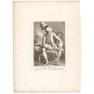 1763 JOHN WILKES, William Hogarth Etching, Original Plate 1822 Later Impression
