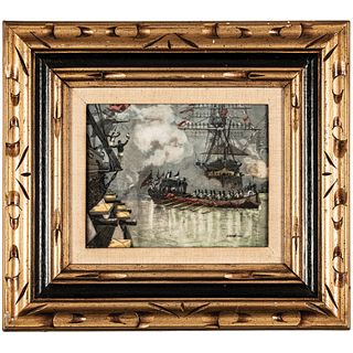 1889 Washingtons Barge passing through the Fleet, Engraved Color Polymer Plate