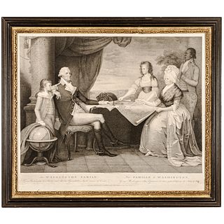 1798 Print: THE WASHINGTON FAMILY by Edward Savage, Framed Extremely Fine
