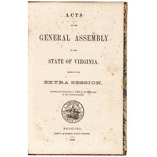 1863 General Assembly State Of Virginia Acts Passed... Session, December 4, 1862