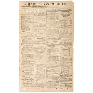 1805 CHARLESTON COURIER Newspaper Ad for SELLING Slaves CITY BADGES (SLAVE TAGS)