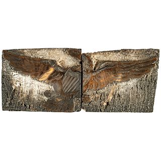 c. 1830 Early American Hand-Engraved Wooden American Eagle Printing Block