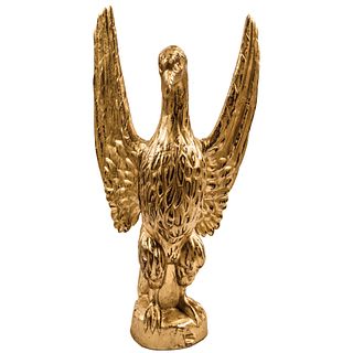 c 1876 Late 19th / 20th c. Gold Gilt Hand-Carved Patriotic Wooden American Eagle