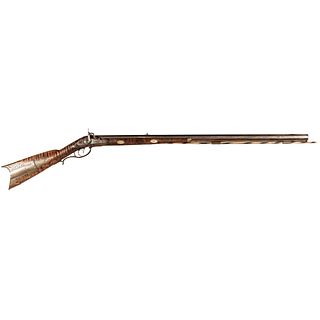 1840-1860 American Curly Maple Half Stock Percussion Rifle
