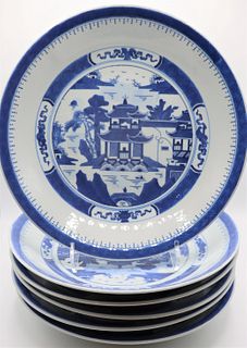 (6) Blue and White Chinese Plates