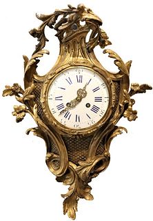 19th C French Bronze Cartel Clock