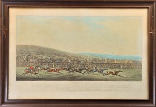 Epsom Races 19th C Colored Engraving