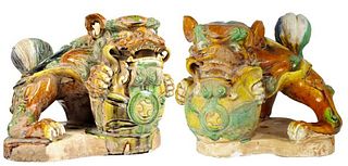 Pair of Chinese Tang Dynasty Style Foo Dogs