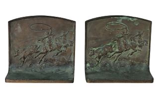 Pair of Bronze Bookends