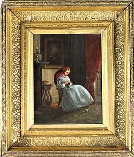 19th C. Portrait of a Seated Woman O/C