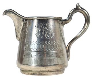Antique Silver Plated Engraved Creamer