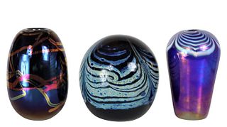 (3) Collection of Small Art Glass Vases
