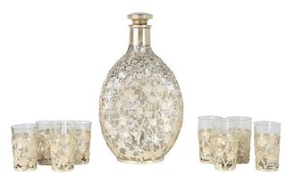 Sterling Silver and Glass Decanter Set
