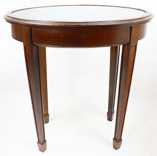 19th C Inalid Open Glass Top Side Table