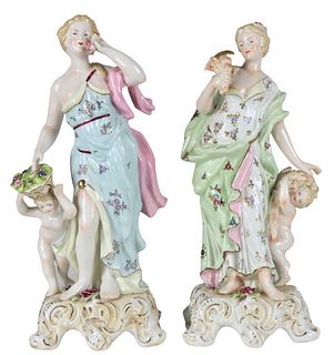 (2) French Signed Porcelain Figures