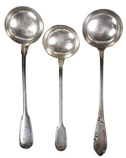 (3) French Christofle Silver Ladles
