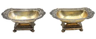 Pair of Footed Silver Dishes Dated 1891