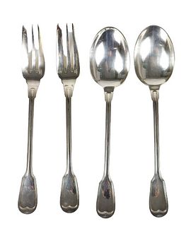 (4) French Christofle Silver Plated Fork & Spoon