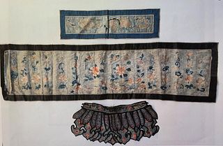 (3) Antique Chinese Embroidered Collar & Panels