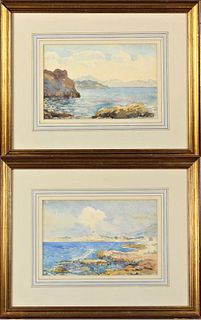 Pair of Early 20th Century Coastal Watercolors