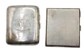 (2) Sterling Cigarette Cases, 6.5 OZT.