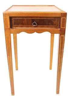One Drawer Inlaid Stand, 20th C