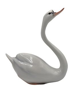 Herend Hungary Hand Painted Porcelain Swan