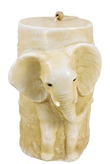 Large Carved Elephant Wax Candle