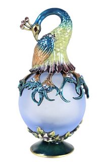 Primrose Murano Collection Peacock Perfume Bottle