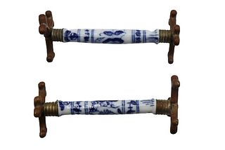 Pair of Blue and White Knife Rests