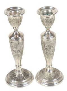 Pair of Silver Candlestick Holders