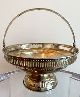 Antique Sterling Silver Pierced Bread Basket