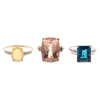A Morganite Ring & Other Rings in Gold