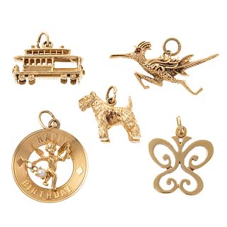 Five Charms in 14K Yellow Gold