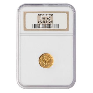 1860-D Gold Dollar NGC MS60