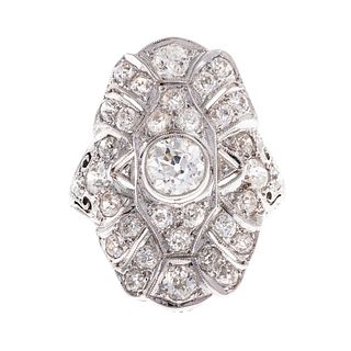 An 18K Art Deco Old European Cut Diamond Ring