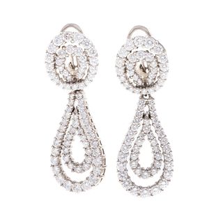 A Pair of Platinum Diamond Day/Night Earrings