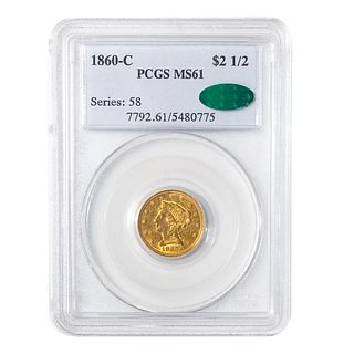 1860-C Liberty Gold $2.5 PCGS MS61 CAC