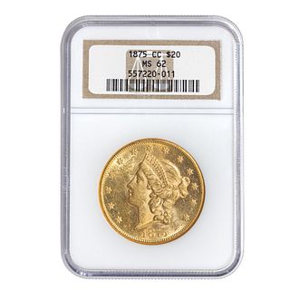 1875-CC Liberty Gold $20 NGC MS62