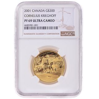 2001 Canada Gold $200 Kreighoff NGC PF69 Ultra