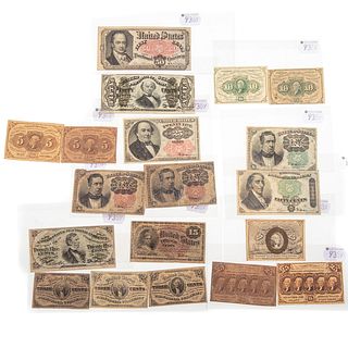 Large Collection of Fractional Currency 19 Notes