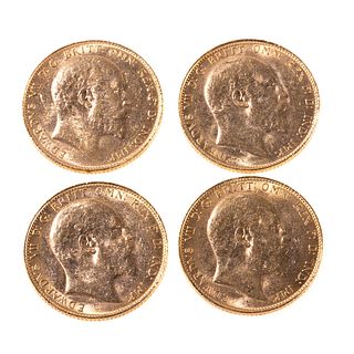 Four London Gold Sovereigns from Different Years