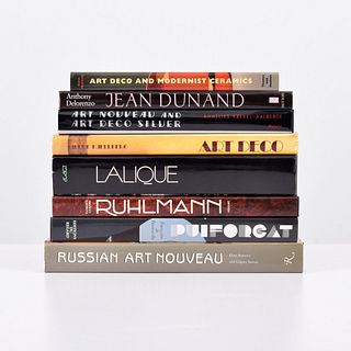 8 Reference Books: Lalique, Ruhlmann, Dunand, Puiforcat+
