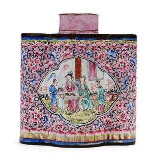 19th C. Chinese Peking Enamel Tea Caddy