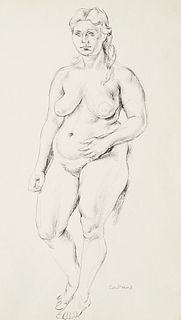 Paul Cadmus Female Nude Ink on Paper