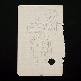 Picasso "Self Portrait with Marie-Therese Walter" Double Sided Pencil Drawing