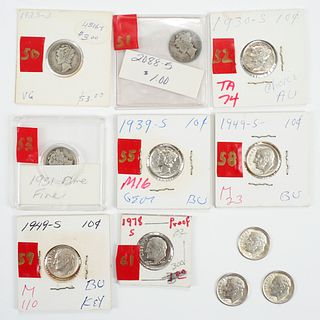 Grp: 11 Dimes Mercury and Roosevelt
