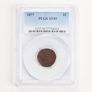 1877 1 Cent Coin PCGS XF 45